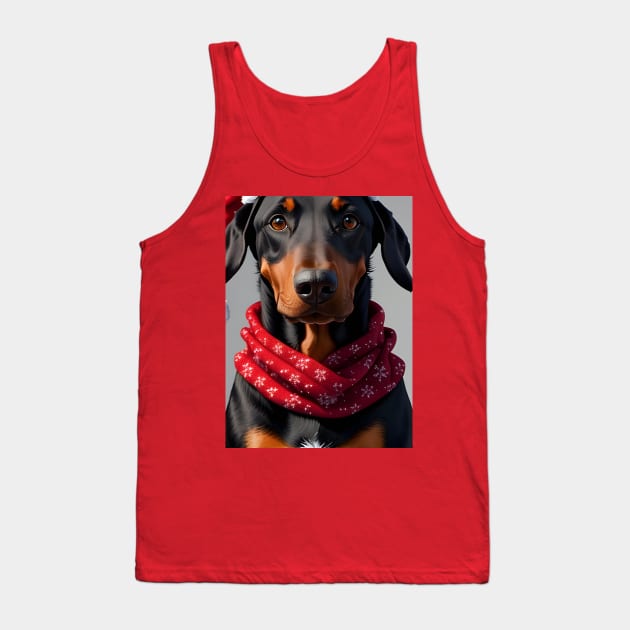 Christmas Doberman puppy gift Tank Top by colorful444